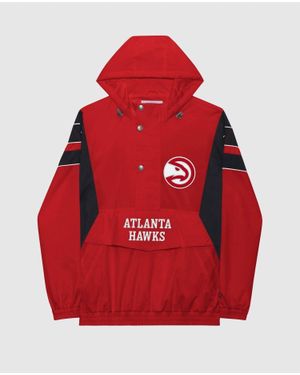 Starter Atlanta Hawks Home Team Half-Zip Jacket - Red
