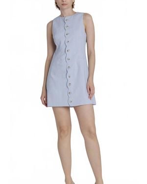 AUREUM Marisol Scalloped Mini Dress - Blue