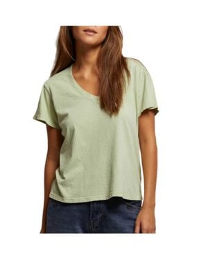 PERFECTWHITETEE Boxy V Neck Tee - Green