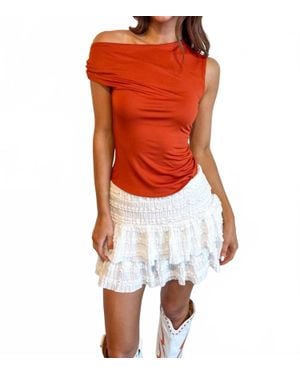 Nia Fraise Off-The-Shoulder Top - Red
