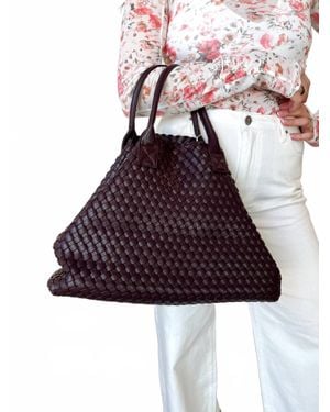 Urban Expressions Ithaca Woven Vegan Leather Tote Bag - Purple