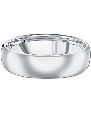Pompeii3 Polished Tungsten 6Mm Dome Comfort Fit Ring Wedding Band - Metallic