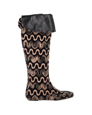 Missoni Wave Print Knee-High Boots - Black