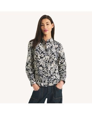 Nautica Printed Button-Up Shirt - Black