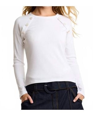 Lisa Todd Pure Pima Rib Raglan Top - White