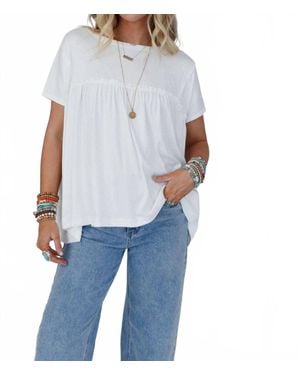 Three Bird Nest Sunday Morning Babydoll Top - Blue