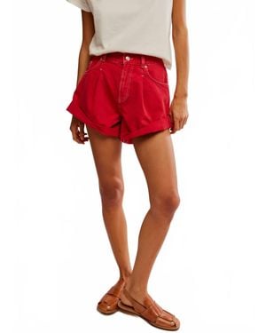 Free People Danni Denim Short - Red