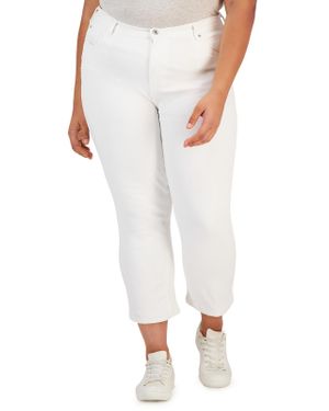 Celebrity Pink Plus The Retro Denim Mid-Rise Straight Leg Jeans - White
