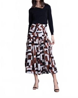 Karina Grimaldi Geo Print Maxi Skirt - Blue