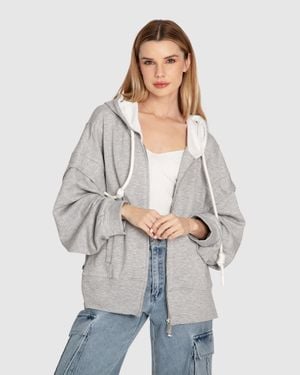 Belle & Bloom No Ordinary Love Zip Hoodie - Gray