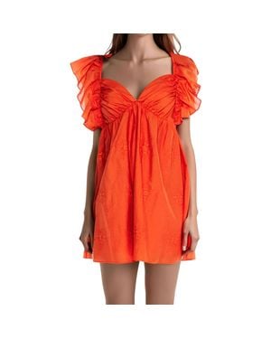 B Darlin Juniors Ruffled Back Tie Babydoll Dress - Red