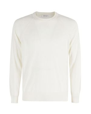 Kangra Crew Neck Merino Wool Sweater - White