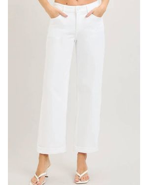 Risen Alicia Mid Rise Relaxed Jean - White