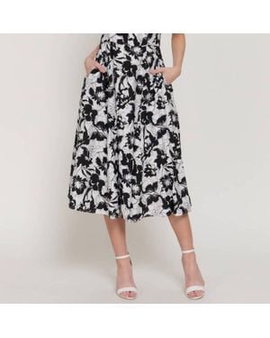 Active Basic Square Neckline Printed Full Dress - Black