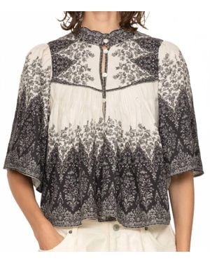 Sea Hedra Print Blouse - Natural