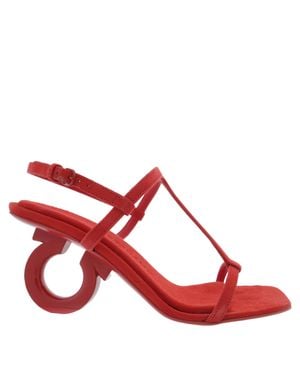 Ferragamo Ferragamo Elina Gancini Heel Sandals - Red
