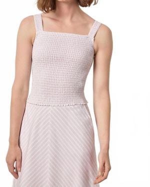 Lilla P Striped Smocked Tank - Purple