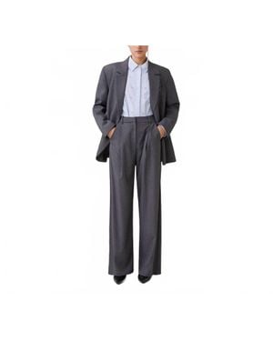 Suncoo Jonas Full Leg Soft Pleated Pants - Blue