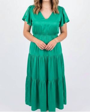 Wishlist Tiered Midi Dress - Green