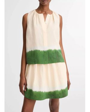 Vince Dip-Dye Sleeveless A-Line Top - Green