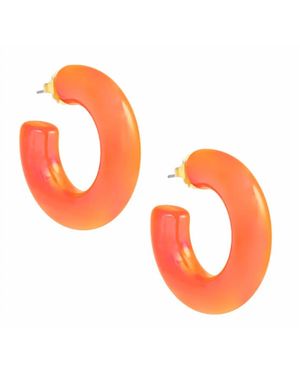 Zenzii Chunky Iridescent Lucite Earrings - Orange