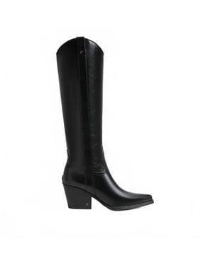 Sam Edelman Wyatt Knee-High Western Boots - Black