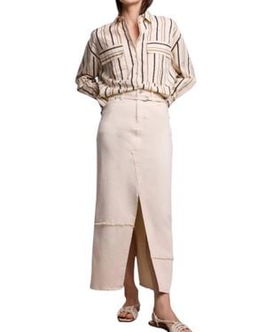 Summum Twill Denim Skirt - Natural