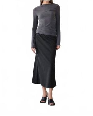 ALL ROW Ginny A-Line Bias Skirt - Black