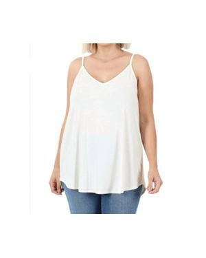 Zenana Reversible Spaghetti Strap Tank Top - White