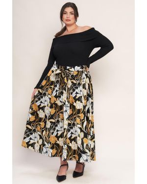 TRUEDAMES Twist On Timeless Woven Midi Dress - Black