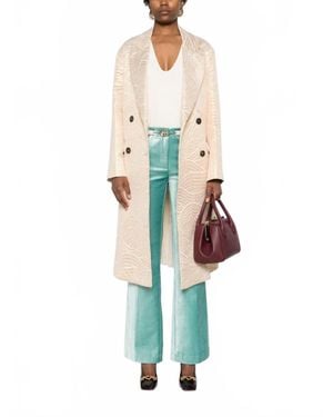 forte_forte Golden Sunrise Jacquard Coat - Green