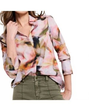 NIC+ZOE Shona Smoky Petals Long Sleeve Shirt - Pink