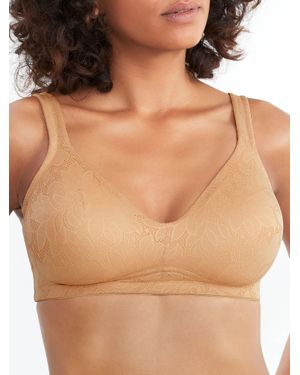 Dominique Jolie Jacquard Wire-Free Minimizer Bra - Brown