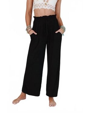 Three Bird Nest Forever Comfy Drawstring Wide Leg Pants - Black