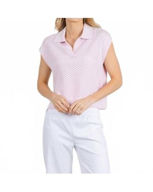 Autumn Cashmere Boxy Mesh Jonny Collar Muscle Tee - White