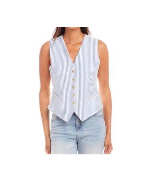 Karen Kane Button Up Vest - Blue