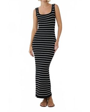 J.Jill Payton Stripe Dress - Black