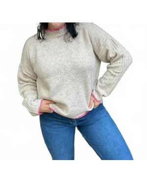 White Birch Mock Neck Sweater - Blue