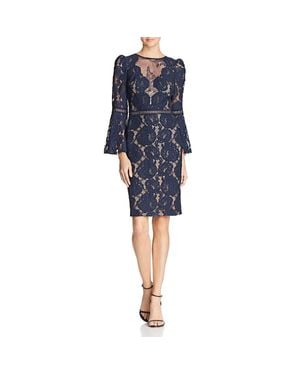 Tadashi Shoji Lace Bell Sleeves Special Occasion Dress - Blue