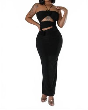Win Win Apparel Asha Rose Midi Dress - Black