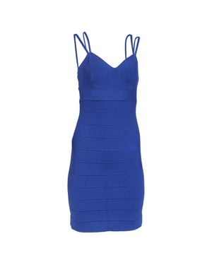 Hervé Léger Strappy Mini Dress - Blue