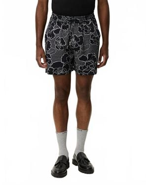Les Deux Charlie Poppy Aop Shorts - Black
