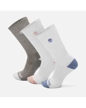 Timberland Sagamore Beach 3-Pack Half-Cushion Crew Sock - Gray