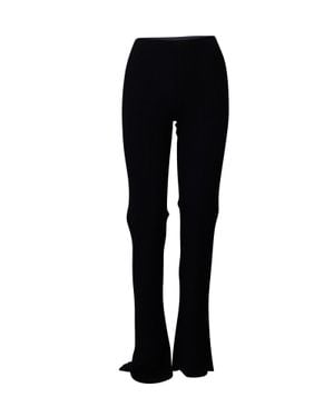 Dion Lee Slim Fit Semi Bell Bottom Striped Leggings - Black
