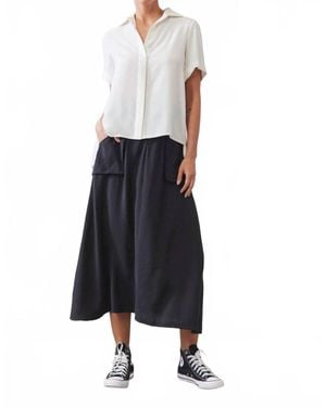 B.yu Pleated Short Sleeve Blouse - White