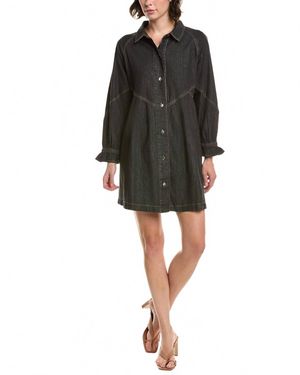 Elan Denim Shirt Dress - Black