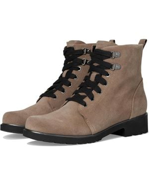 Munro Hartley M603946 Suede Round Toe Combat Boots Zap582 - Black