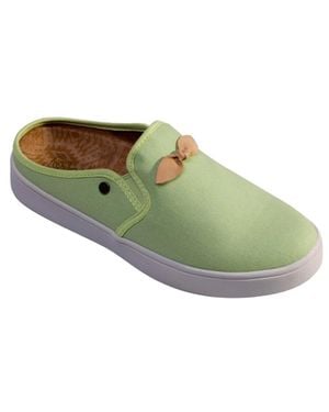 Spenco Andrey Mules Bow Detail Round Toe Slip On Slide Hawk2325 - Green