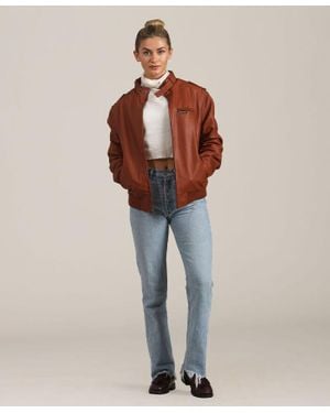 Members Only Faux Leather Iconic Racer Oversized Jacket - Multicolor