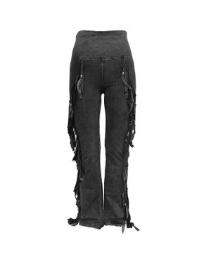 Pat Dahnke Chap Full Fringe And Feathers Pants - Black